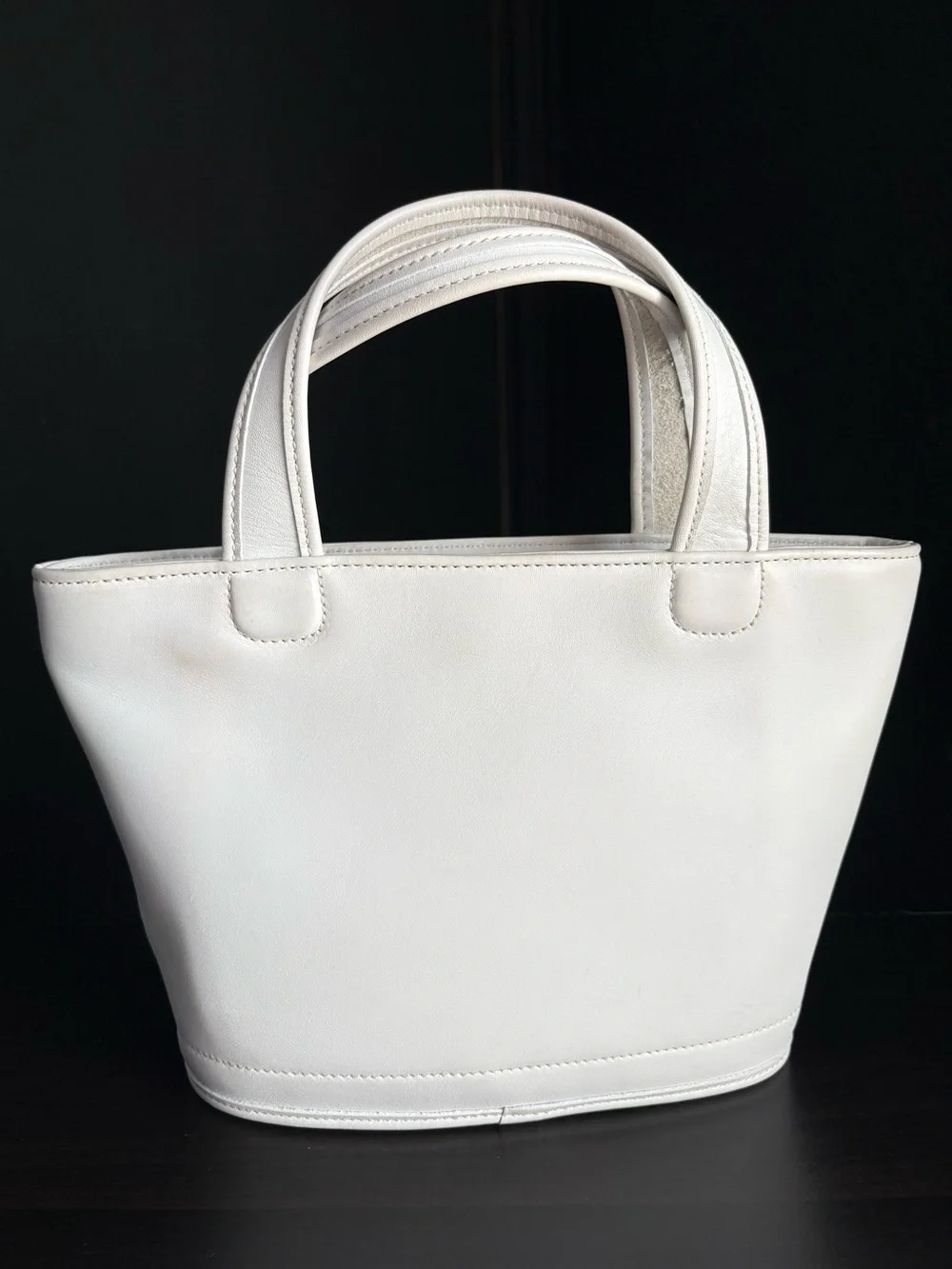 Vintage Coach White Leather Skull La Mort Art Tote Crossbody Bleeker Bag 9301